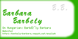 barbara barbely business card